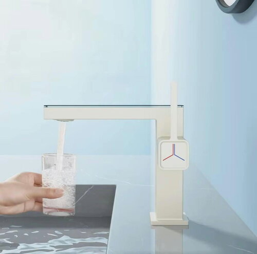 KRAFT KRF 5052 Змішувач для умивальника White з цифровим дисплеєм