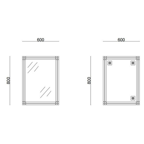 ZERIX FONTE MRZ10-600x800-REVERSE Дзеркало настінне прямокутне (10 шт/ящ)