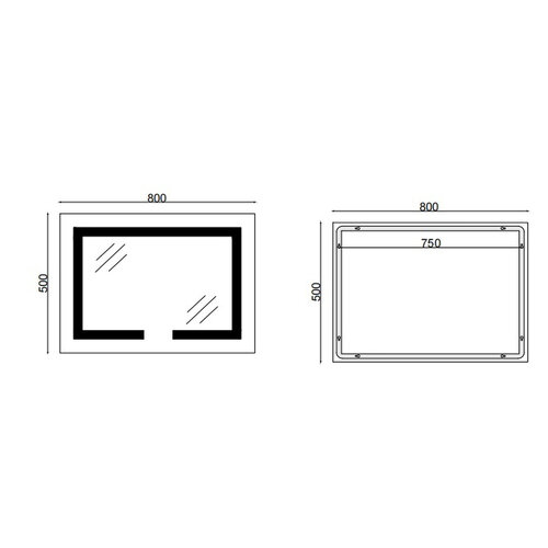 MIXXUS HARD MR07-50x80 Дзеркало з LED Touch, Anti-fog, димером, рег. яскр. (5