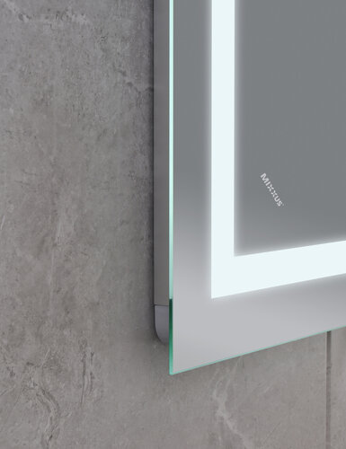 MIXXUS WARM MR02-70x50-CASE Дзеркало з LED Touch, Anti-fog, димером, рег. яскр., годинником(5 шт/ящ)