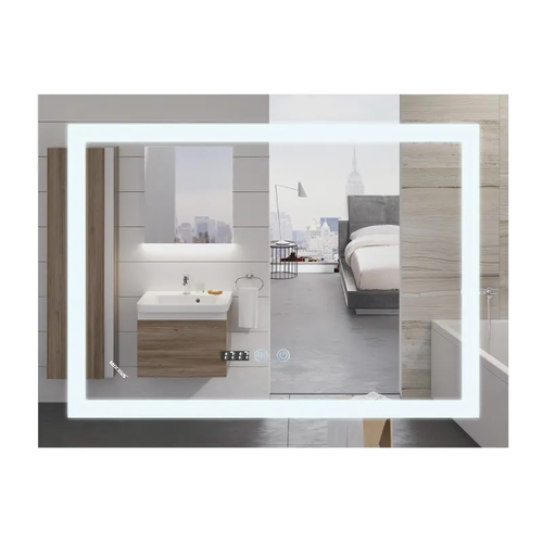 MIXXUS WARM MR02-70x50 Дзеркало з LED Touch, Anti-fog, димером, рег. яскр., годинником (5 шт/ящ)
