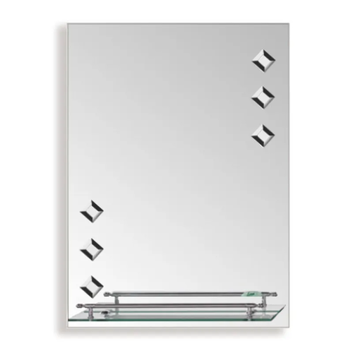ZERIX SANSA MRZ04-450x600x100 Дзеркало настінне прямокутне з полицею та декором (10 шт/ящ)