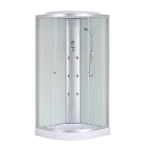 MIXXUS STRONG SBH02-90x90x215-FB SATIN  4 ЯЩИКА Бокс душ. з гідром. з низ. піддоном матове скло 4мм