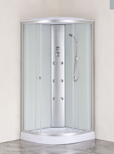 MIXXUS STRONG SBH02-90x90x215-FB SATIN  4 ЯЩИКА Бокс душ. з гідром. з низ. піддоном матове скло 4мм