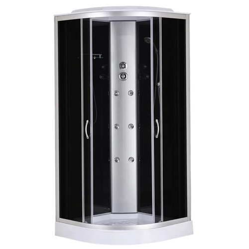 MIXXUS STRONG SBH02-90x90x215-GR SATIN (4 ЯЩИКА) Бокс душ. з гідром. з низ.піддон. сіре тон скло 4мм