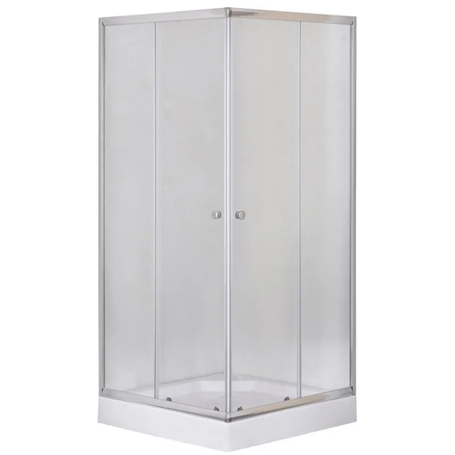 MIXXUS CUBIC SCT01-90x90x195-FB CHROME (в 2 ящ) Душова кабіна з низьким піддоном матове скло 4мм