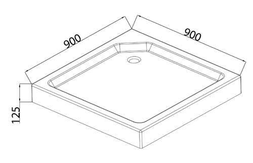 MIXXUS CUBIC ST01-90x90x13 Душовий піддон з сифоном діаметр зливу 52 мм (1 шт/ящ)