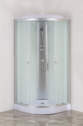 MIXXUS STRONG SB02-90x90x215-FB SATIN (в 3 ящ) Бокс душ. без гідром. з низ. піддоном матове скло 4мм