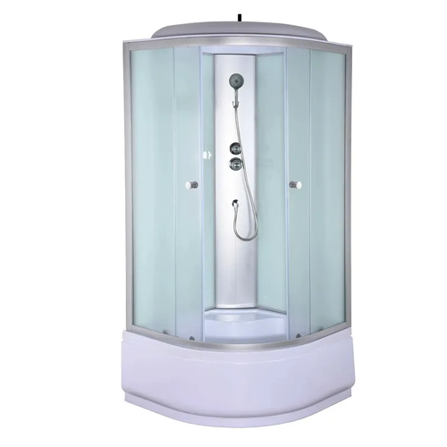 MIXXUS STRONG SB01-90x90x215-FB SATIN (в 3 ящ) Бокс душ. без гідром. з вис. піддоном матове скло 4мм