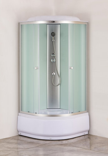 MIXXUS STRONG SB01-90x90x215-FB SATIN (в 3 ящ) Бокс душ. без гідром. з вис. піддоном матове скло 4мм