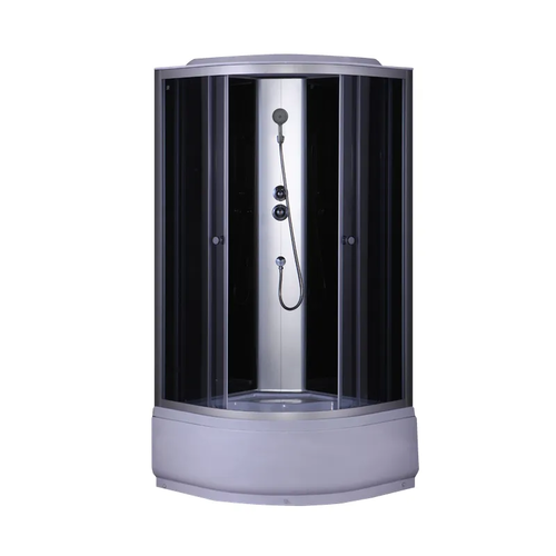 MIXXUS STRONG SB01-90x90x215-GR SATIN (в 3 ящ) Бокс душ. без гідром. з вис.піддон. сіре тон.скло 4мм
