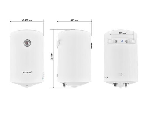 MIXXUS EWH-07100 ROUND WET Водонагрівач "ЦИЛІНДР" накопич. 100 л, мокр. тен 1,5 kW (1 шт/ящ)
