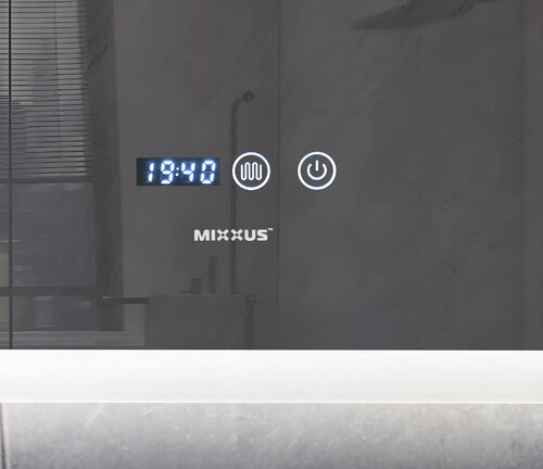 MIXXUS MR04-80x60 з LED Touch, Anti-fog, Дзеркало димером, регулюванням яскравості, годинником