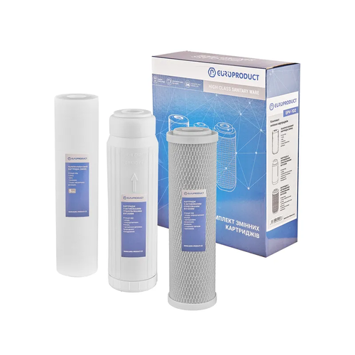 EUROPRODUCT EPV-102 Комплект змінних картриджів (ППР 5мкм+акт.гран.вуг.+акт.спрес.вуг.) (10 шт/ящ)
