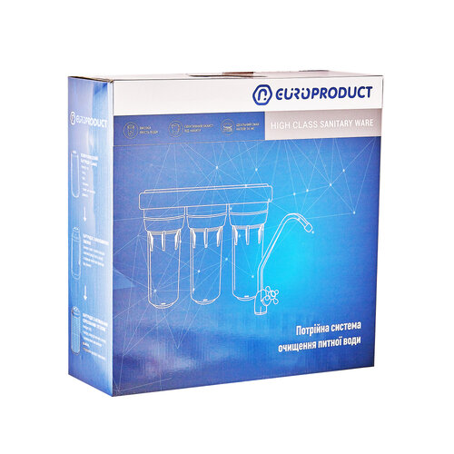 EUROPRODUCT EPV-70 Система очищення питної води 3ст. (ППР5+пом'якш.+спрес.вуг.) (4 шт/ящ)