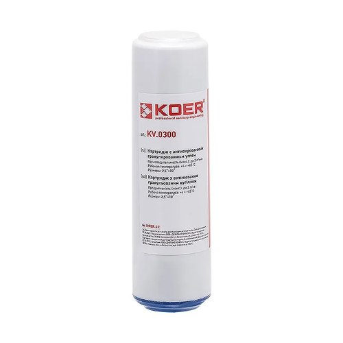 KOER KV-04-2510 Картридж з актив. гранульованим вугіллям 2,5"x10" (15 шт/ящ)