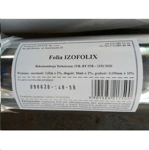IZOFOLIX Фольга  105 мікрон 50м для теплої підлоги  KOTAR