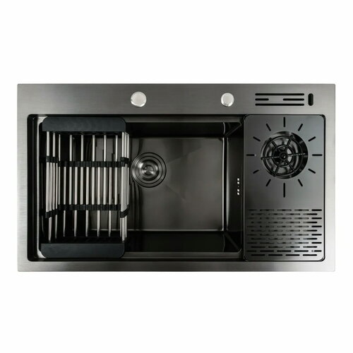 KRAFT Мийка Handmade HS 7648 KH NANO BLACK  DECOR