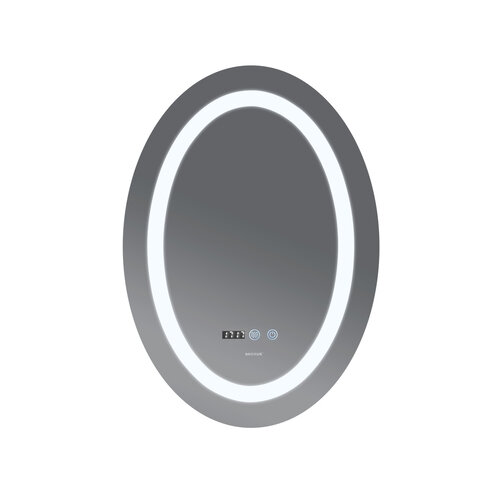 MIXXUS PLAIN MV02-60x80 Дзеркало з LED Touch, Anti-fog, димером, рег. яскр., годинником (5 шт/ящ)