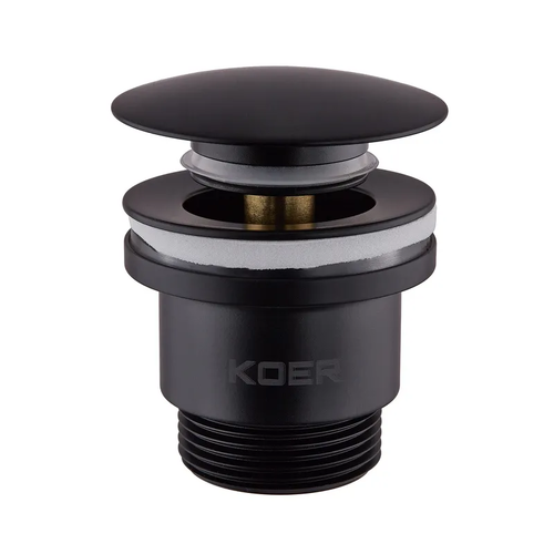 KOER PW-01-05 1 1/4'' Донний клапан д/раков.універс(з/без перел) СLICK-СLACK (Кол.чорн) (20 шт/ящ)