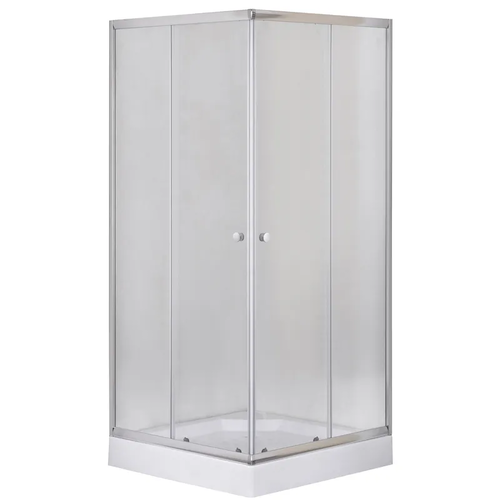 MIXXUS CUBIC SCT01-100x100x195-FB CHROME (в 2 ящ) Душова кабіна з низьким піддоном матове скло 4мм