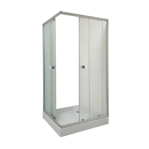 MIXXUS CUBIC SCT01-100x100x195-FB CHROME (в 2 ящ) Душова кабіна з низьким піддоном матове скло 4мм