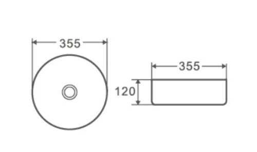 MIXXUS PREMIUM TOPPER-0101 BLACK Раковина накладна 355х355х120mm (1 шт/ящ)