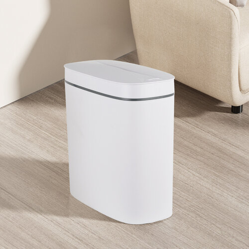 MIXXUS FLAT-TC0109 WHITE Відро для сміття сенсорне овальне 9 л (кол.білий) (16 шт/ящ)