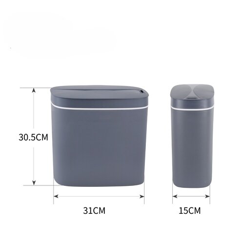 MIXXUS FLAT-TC0109 GRAPHITE Відро для сміття сенсорне овальне 9 л (кол.графіт) (16 шт/ящ)