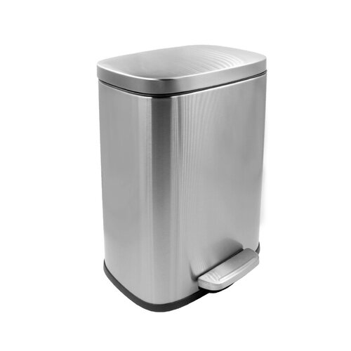 MIXXUS BEVEL-TC0112 SS COLOR Відро для сміття з плавним закриттям прямокутне 12л (кол.нерж) (4шт/ящ)