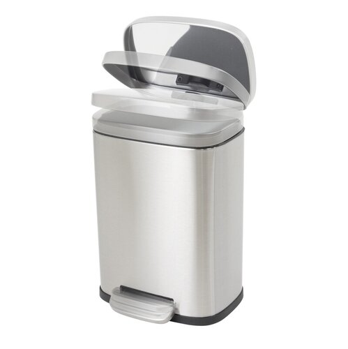 MIXXUS BEVEL-TC0112 SS COLOR Відро для сміття з плавним закриттям прямокутне 12л (кол.нерж) (4шт/ящ)