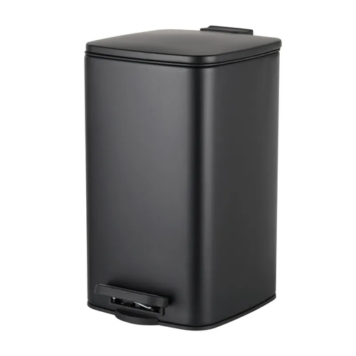 ZERIX KUBIX-TC0108 BLACK Відро для сміття з плавним закриттям квадратне 8 л (кол.чорний) (6 шт/ящ)