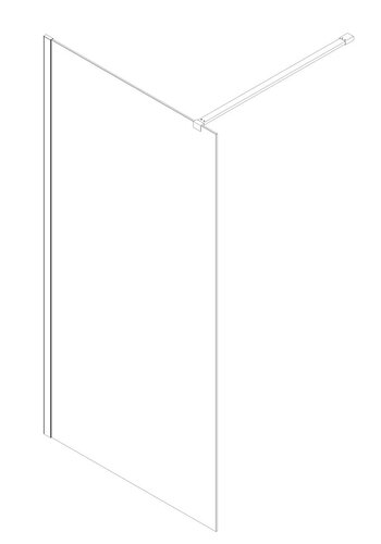 KOER SR SP01-90x200-TR-01 Душова перегородка Walk-In прозоре скло EASY CLEAN 8мм ХРОМ (1 шт/ящ)