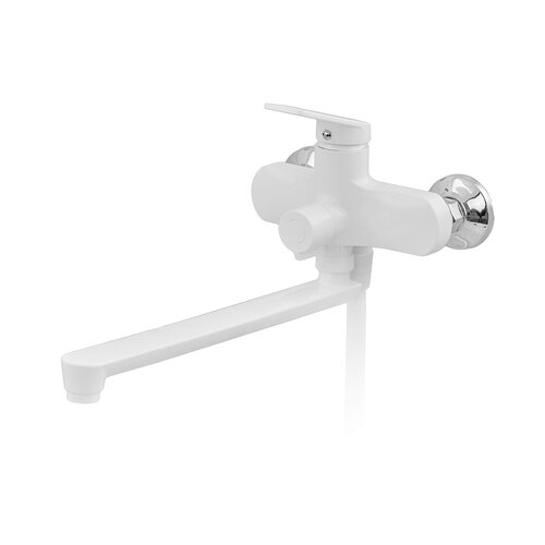 PLAMIX LUCAS-006 EURO SET WHITE Змішувач для ванни (з шлангом, лійкою та кронштейном) (24 шт/ящ)