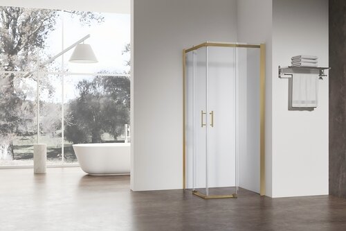 KOER SR SC03-90x90x200-TR-12 Душова кабіна без піддону проз.скло EASY CLEAN 6мм МАТ.ЗОЛОТО (1 шт/ящ)