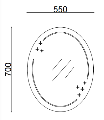 ZERIX FUSION MOZ03-550x700 Дзеркало настінне овальне з декором (15 шт/ящ)