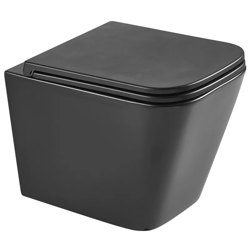 MIXXUS PREMIUM QUADRO-0301-T3 BLACK Унітаз підвісний 490х340х360mm сист. зм. TORNADO 3.0 (1 шт/ящ)