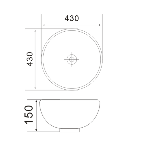 MIXXUS PREMIUM ELLIPSE-0205 Раковина накладна 430х430х175mm (перелив) (1 шт/ящ)