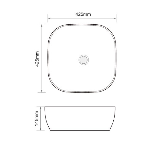 MIXXUS PREMIUM DIVERSE-0105 Раковина накладна 425х425х145mm (1 шт/ящ)