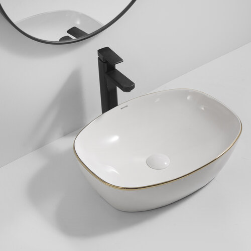 MIXXUS PREMIUM DIVERSE-0109 EDGE GOLD Раковина накладна 500х380х140mm (1 шт/ящ)