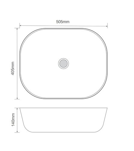 MIXXUS PREMIUM DIVERSE-0107 Раковина накладна 505х405х140mm (1 шт/ящ)