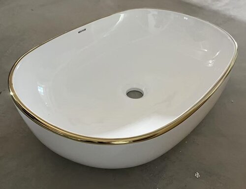 MIXXUS PREMIUM ELLIPSE-0105 EDGE GOLD Раковина накладна 600х400х150mm (1 шт/ящ)