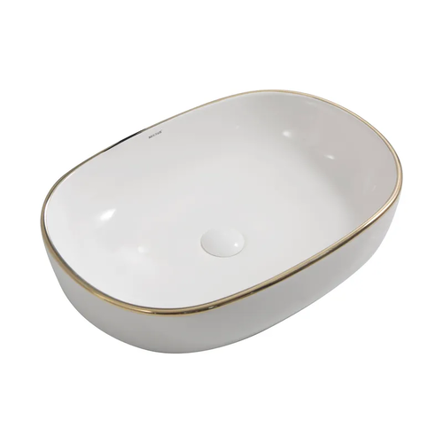 MIXXUS PREMIUM ELLIPSE-0105 EDGE GOLD Раковина накладна 600х400х150mm (1 шт/ящ)