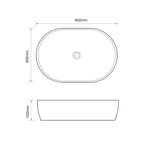 MIXXUS PREMIUM ELLIPSE-0105 EDGE GOLD Раковина накладна 600х400х150mm (1 шт/ящ)