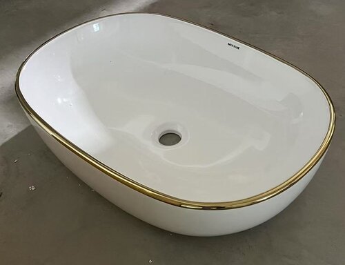 MIXXUS PREMIUM ELLIPSE-0105 EDGE GOLD Раковина накладна 600х400х150mm (1 шт/ящ)