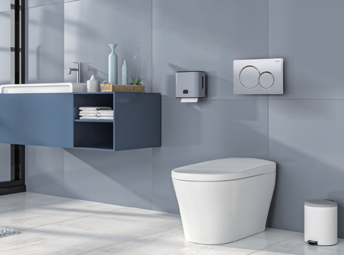 KOER KT-0601-01 Панель змиву 240x160x10mm пластикова, кнопка кругла (колір ХРОМ) (10 шт/ящ)