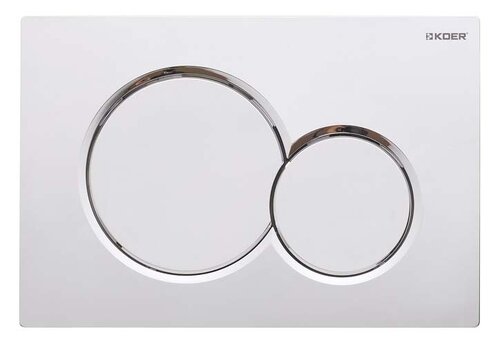 KOER KT-0601-01 Панель змиву 240x160x10mm пластикова, кнопка кругла (колір ХРОМ) (10 шт/ящ)