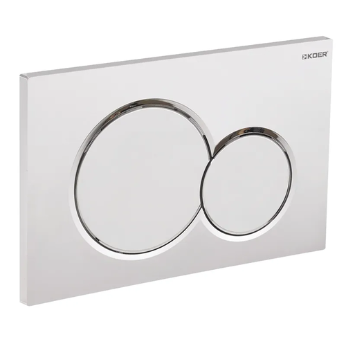 KOER KT-0601-01 Панель змиву 240x160x10mm пластикова, кнопка кругла (колір ХРОМ) (10 шт/ящ)