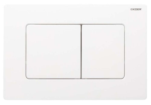 KOER KT-0602-03 Панель змиву 240x160x10mm пластикова, кнопка квадратна (колір БІЛИЙ) (10 шт/ящ)
