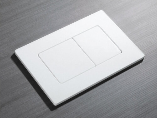 KOER KT-0602-03 Панель змиву 240x160x10mm пластикова, кнопка квадратна (колір БІЛИЙ) (10 шт/ящ)